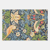 William Morris Strawberry Thief Floral Pattern Inpakpapier Vel (Voorkant 3)