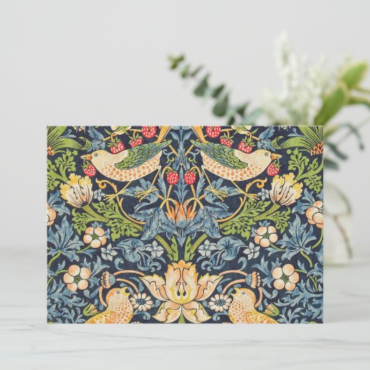 William Morris Strawberry Thief Floral Pattern Kaart (Staand voorkant)