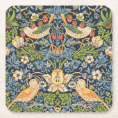 William Morris Strawberry Thief Floral Pattern Kartonnen Onderzetters (Voorkant)
