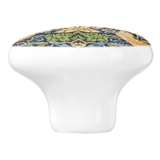 William Morris Strawberry Thief Floral Pattern Keramische Knop (Zijkant)