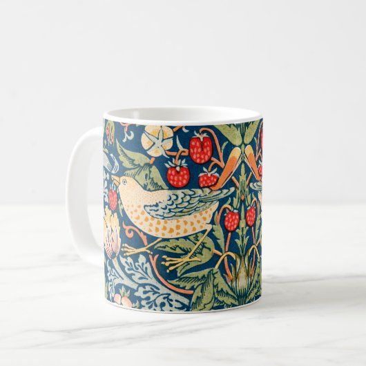 William Morris Strawberry Thief Floral Pattern Koffiemok (Voorkant links)