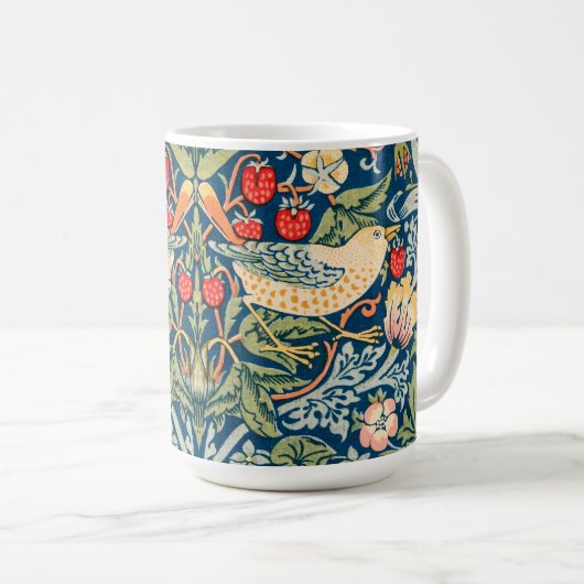 William Morris Strawberry Thief Floral Pattern Koffiemok (Voorkant rechts)