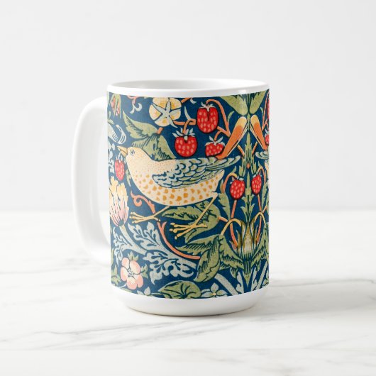 William Morris Strawberry Thief Floral Pattern Koffiemok (Voorkant links)