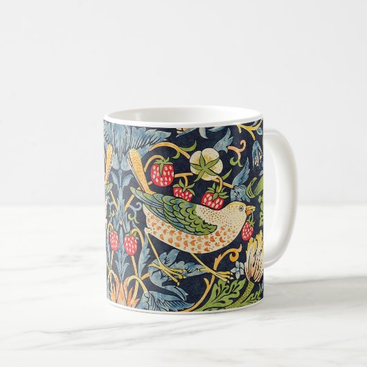 William Morris Strawberry Thief Floral Pattern Koffiemok (Voorkant rechts)