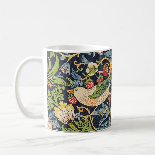 William Morris Strawberry Thief Floral Pattern Koffiemok (Links)