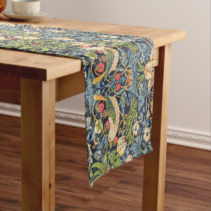 William Morris Strawberry Thief Floral Pattern Korte Tafelloper