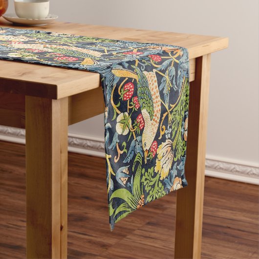 William Morris Strawberry Thief Floral Pattern Korte Tafelloper (Voorbeeld)