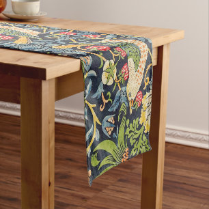 William Morris Strawberry Thief Floral Pattern Korte Tafelloper
