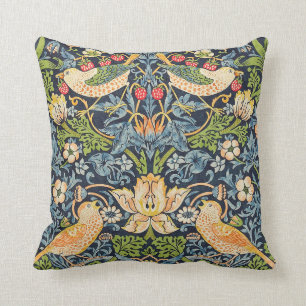 William Morris Strawberry Thief Floral Pattern Kussen