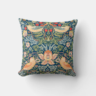 William Morris Strawberry Thief Floral Pattern Kussen