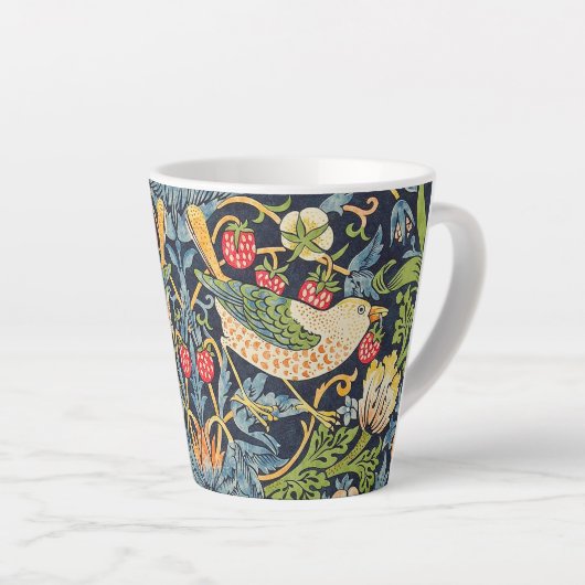 William Morris Strawberry Thief Floral Pattern Latte Mok (Rechterhoek)