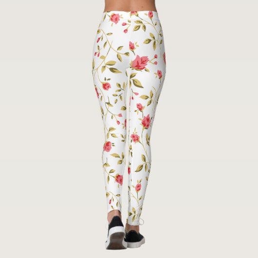 William Morris Strawberry Thief Floral Pattern Leggings (Achterkant)