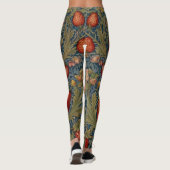 William Morris Strawberry Thief Floral Pattern Leggings (Achterkant)