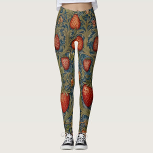 William Morris Strawberry Thief Floral Pattern Leggings