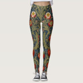 William Morris Strawberry Thief Floral Pattern Leggings (Voorkant)