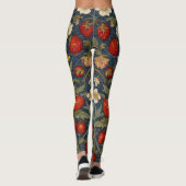 William Morris Strawberry Thief Floral Pattern Leggings (Achterkant)