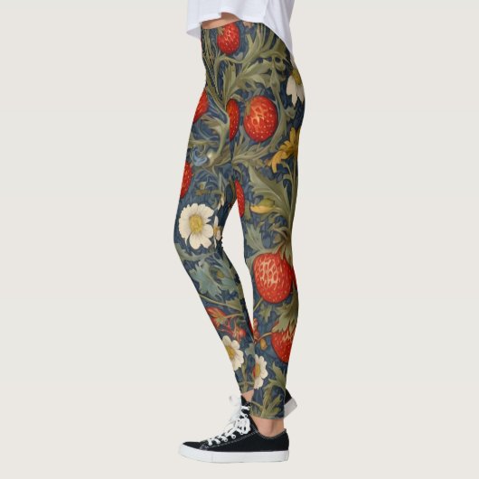 William Morris Strawberry Thief Floral Pattern Leggings (Links)