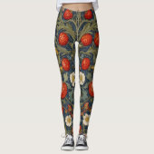 William Morris Strawberry Thief Floral Pattern Leggings (Voorkant)