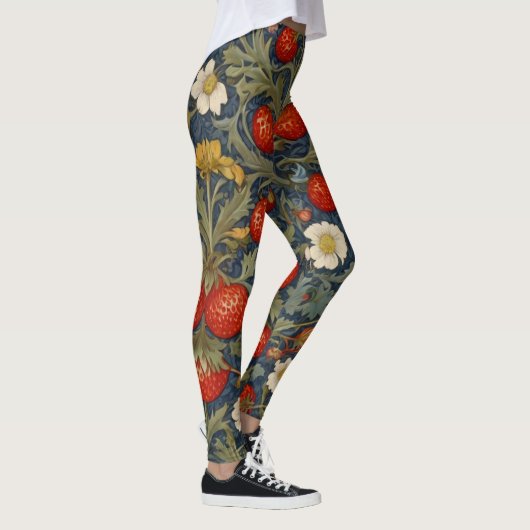 William Morris Strawberry Thief Floral Pattern Leggings (Rechts)