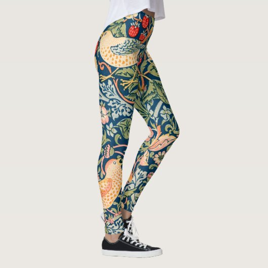 William Morris Strawberry Thief Floral Pattern Leggings (Rechts)