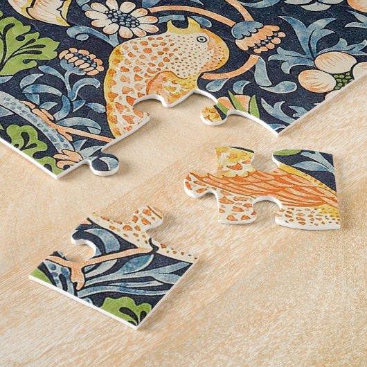 William Morris Strawberry Thief Floral Pattern Legpuzzel (Zijkant)