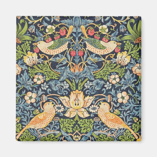 William Morris Strawberry Thief Floral Pattern Magneet (Voorkant)
