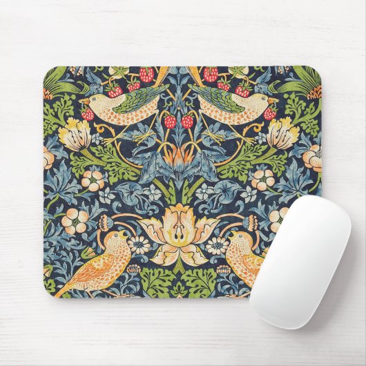 William Morris Strawberry Thief Floral Pattern Muismat (Met muis)