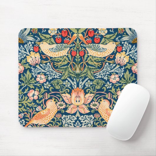 William Morris Strawberry Thief Floral Pattern Muismat (Met muis)
