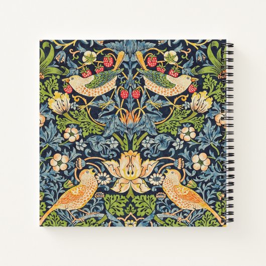 William Morris Strawberry Thief Floral Pattern Notitieboek (Achterkant)