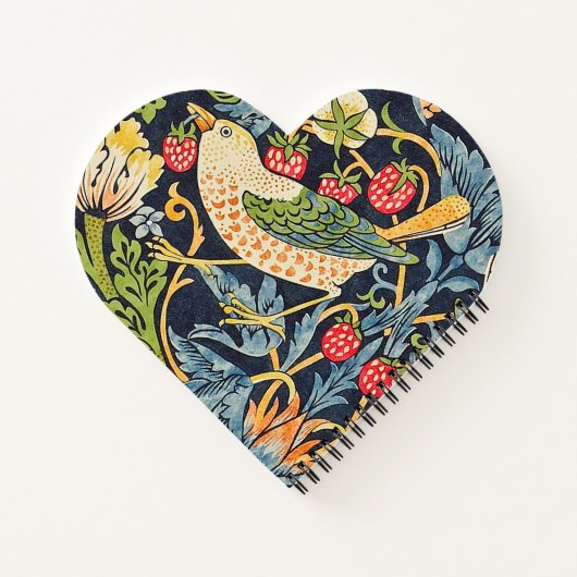 William Morris Strawberry Thief Floral Pattern Notitieboek (Achterkant)