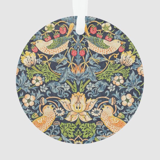 William Morris Strawberry Thief Floral Pattern Ornament (achterkant)