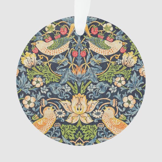 William Morris Strawberry Thief Floral Pattern Ornament (voorkant)