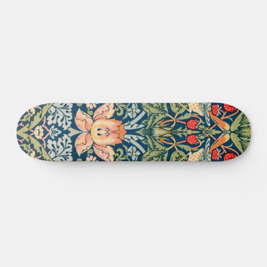 William Morris Strawberry Thief Floral Pattern Persoonlijk Skateboard (Horizontaal)