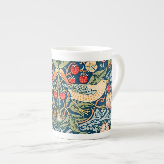 William Morris Strawberry Thief Floral Pattern Porselein Kop (Voorkant rechts)