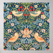 William Morris Strawberry Thief Floral Pattern Poster (Voorkant)