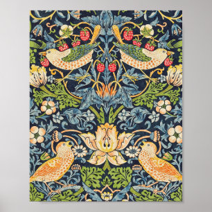 William Morris Strawberry Thief Floral Pattern Poster