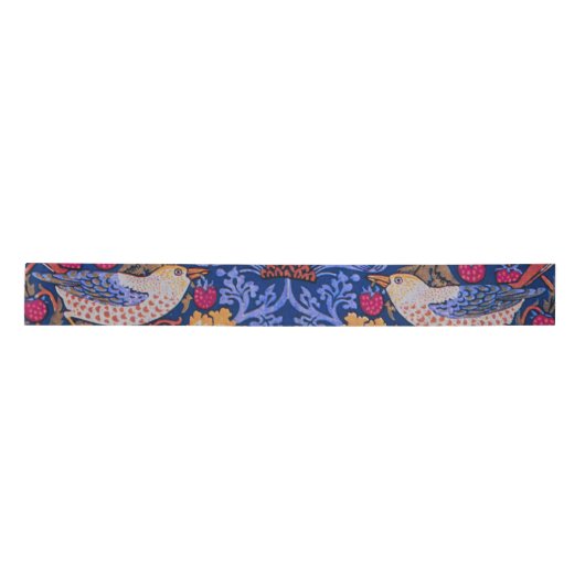 William Morris Strawberry Thief Floral Pattern Satijnen Lint (Voorkant)