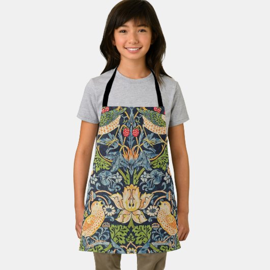 William Morris Strawberry Thief Floral Pattern Schort (Insitu)