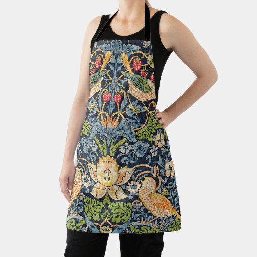 William Morris Strawberry Thief Floral Pattern Schort (Insitu)