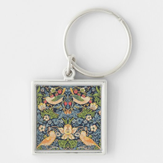 William Morris Strawberry Thief Floral Pattern Sleutelhanger (Voorkant)