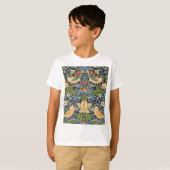 William Morris Strawberry Thief Floral Pattern T-shirt (Voorkant volledig)