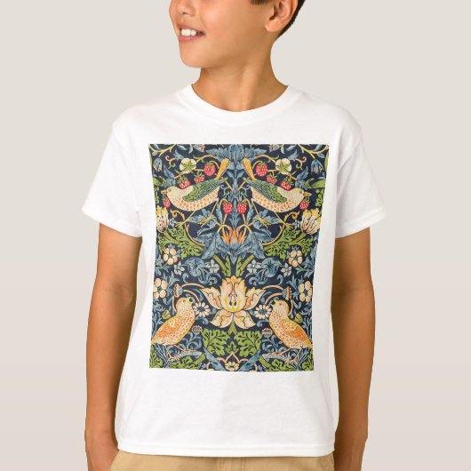 William Morris Strawberry Thief Floral Pattern T-shirt (Voorkant)