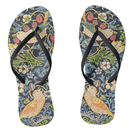 William Morris Strawberry Thief Floral Pattern Teenslippers (Voetbed)