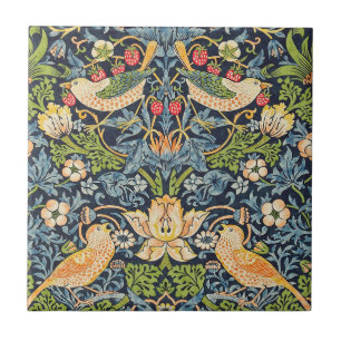 William Morris Strawberry Thief Floral Pattern Tegeltje