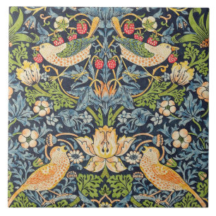 William Morris Strawberry Thief Floral Pattern Tegeltje