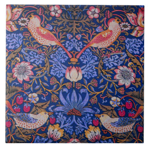 William Morris Strawberry Thief Floral Pattern Tegeltje