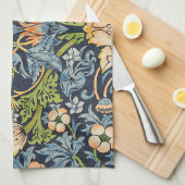 William Morris Strawberry Thief Floral Pattern Theedoek (Quarter Fold)