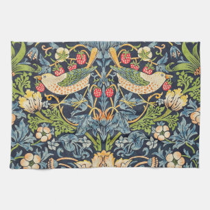 William Morris Strawberry Thief Floral Pattern Theedoek