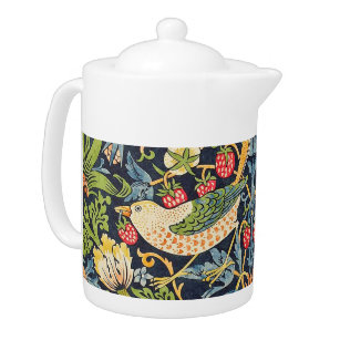 William Morris Strawberry Thief Floral Pattern Theepot