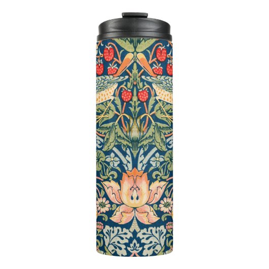 William Morris Strawberry Thief Floral Pattern Thermosbeker (Voorkant)